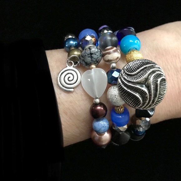 Hand Crafted Jewelry - Handmade Bracelet with Vintage and Modern Elements (NB77-3H) New Without Tags
